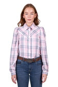 Wrangler Pink Phoebe Check Western Shirt