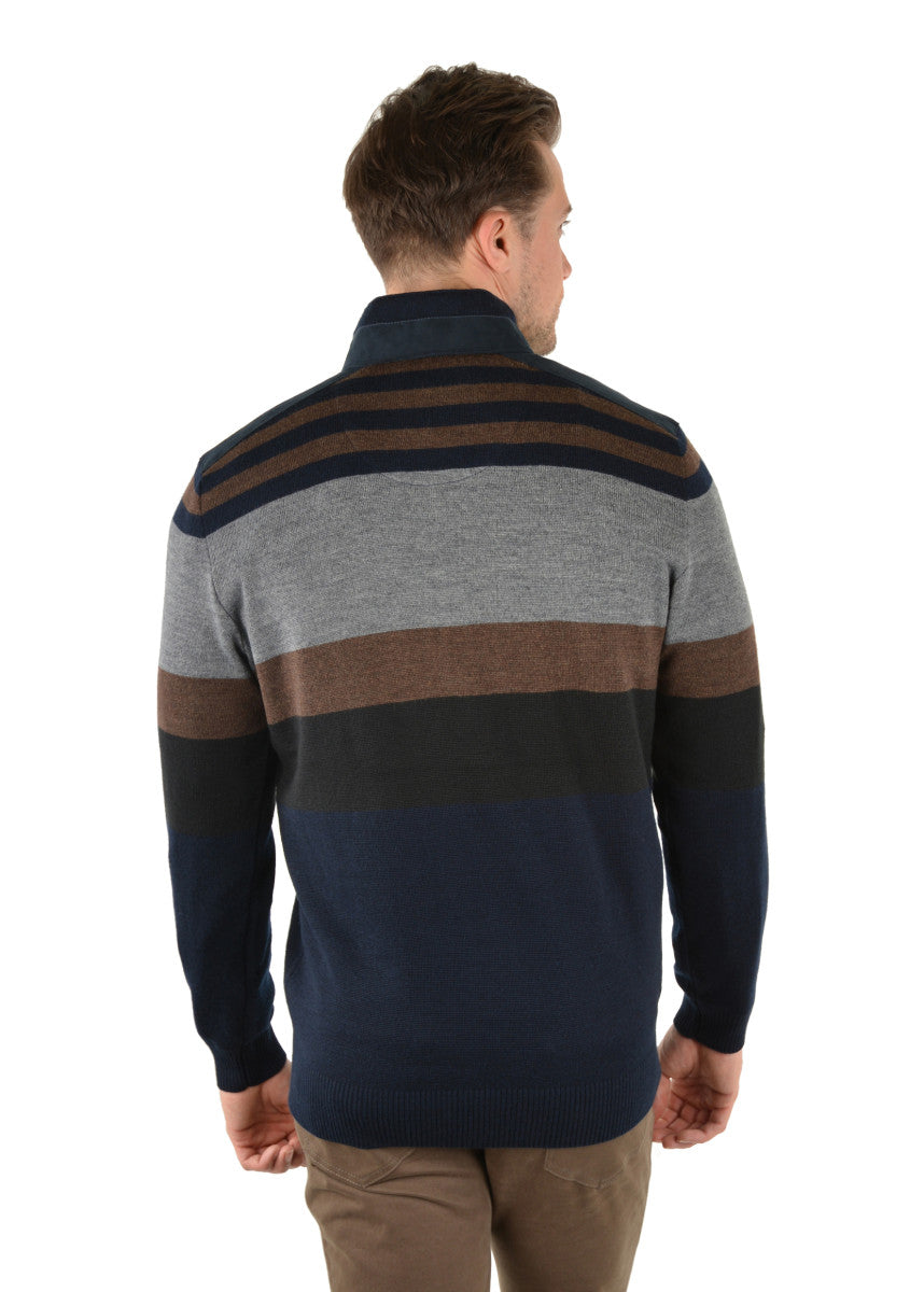 Merino Wool Blend Stripe Rugby
