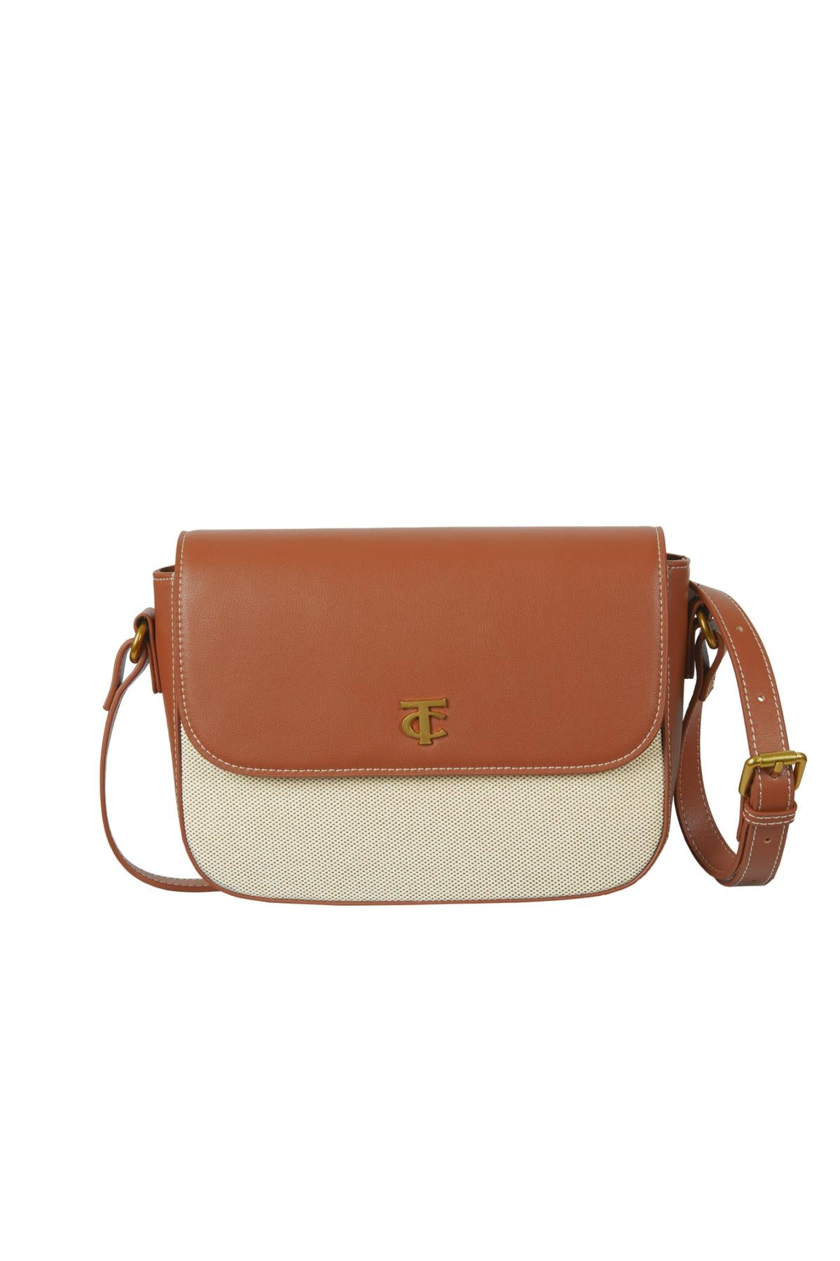 Alicia Crossbody Bag Tan and Cream