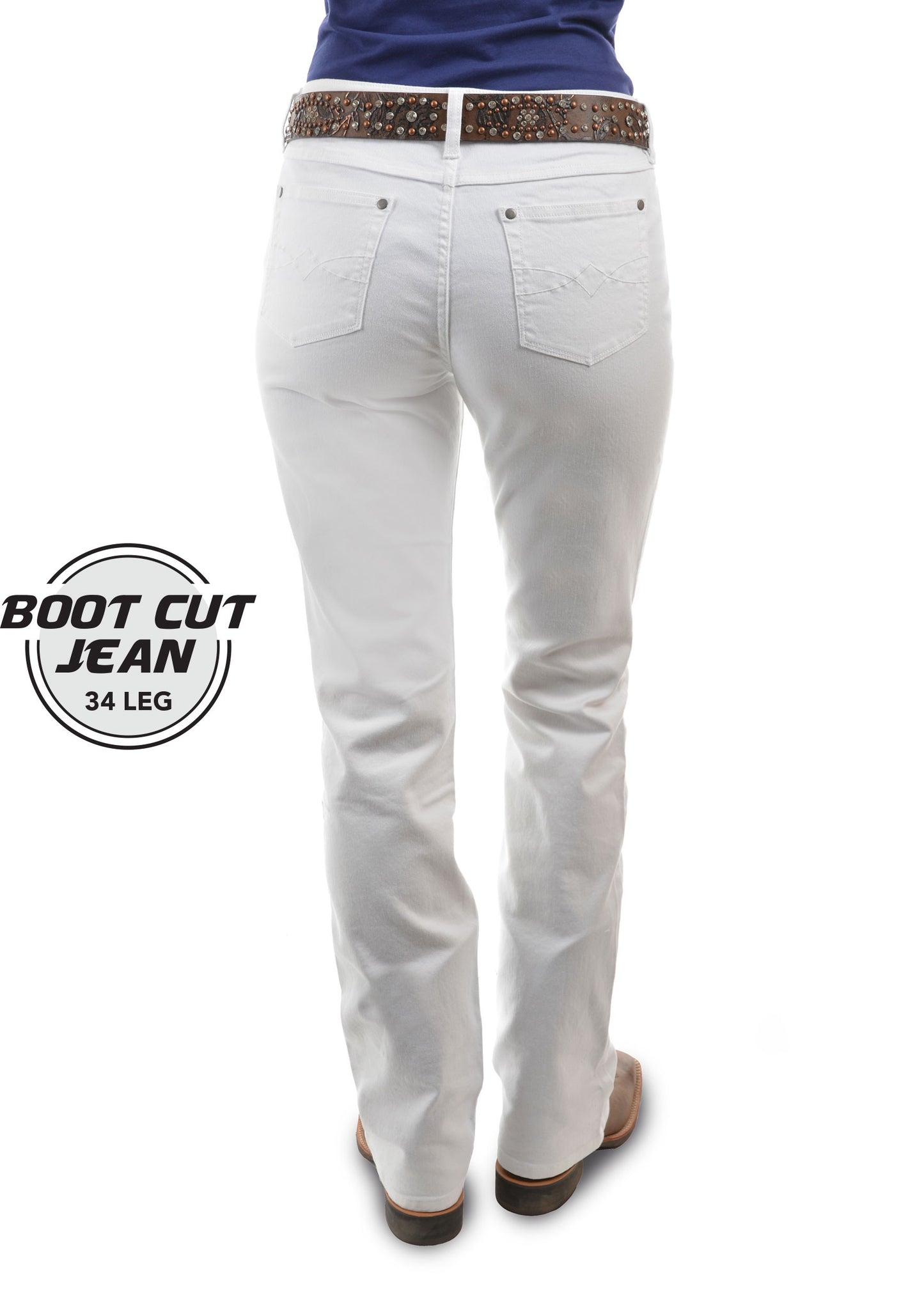 Pure Western Ladies White Jeans