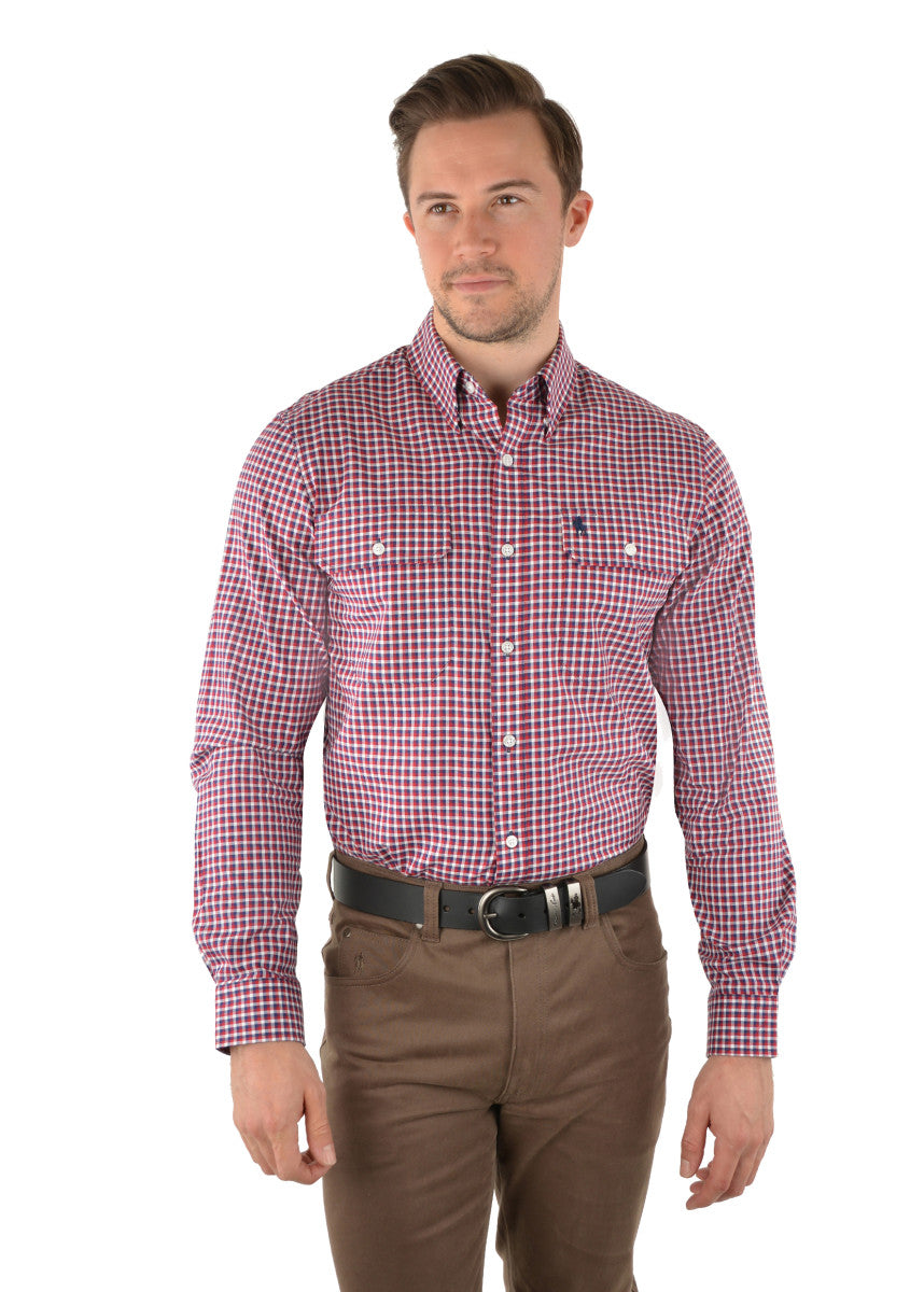 HUME CHECK 2-POCKET LONG SLEEVE SHIRT