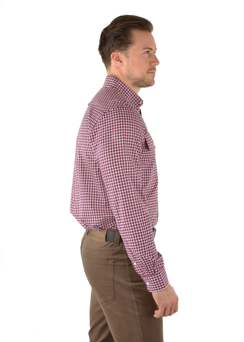 HUME CHECK 2-POCKET LONG SLEEVE SHIRT