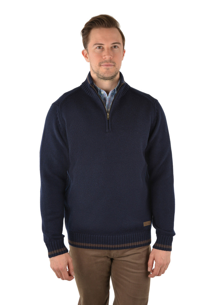 Nick 1/4 ZIP NECK JUMPER - NAVY