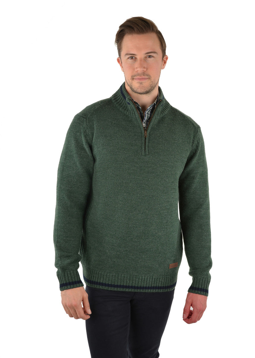 PARKMORE 1/4 ZIP NECK JUMPER - Green
