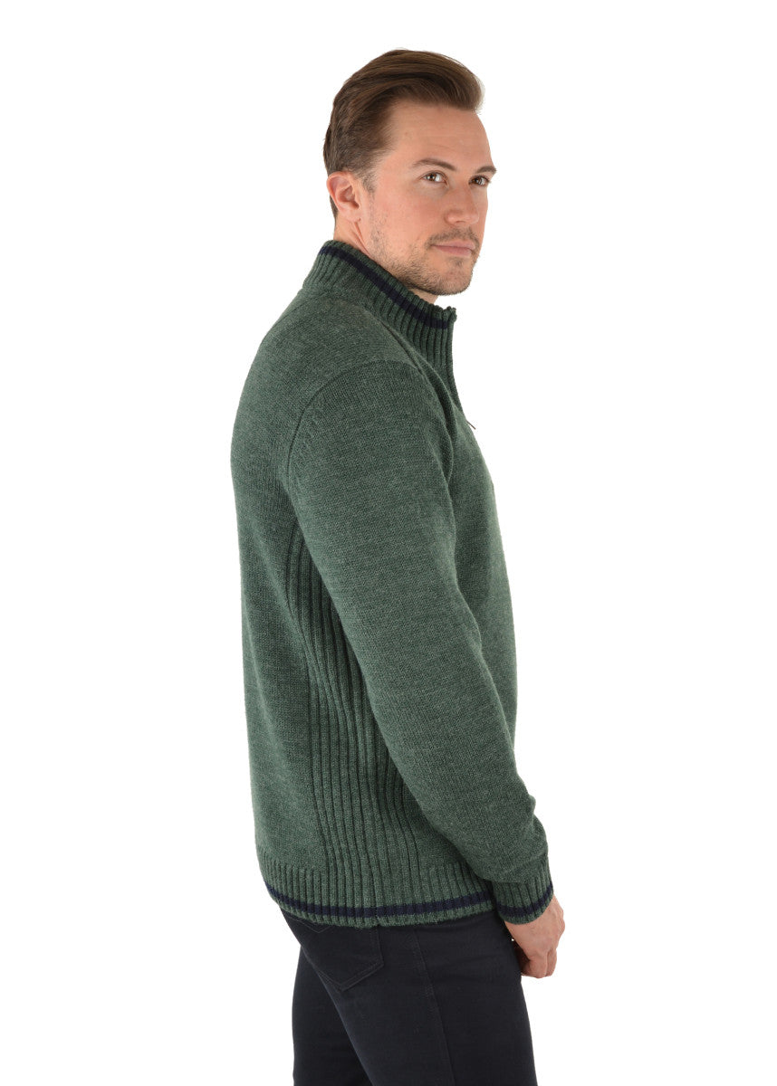 PARKMORE 1/4 ZIP NECK JUMPER - Green