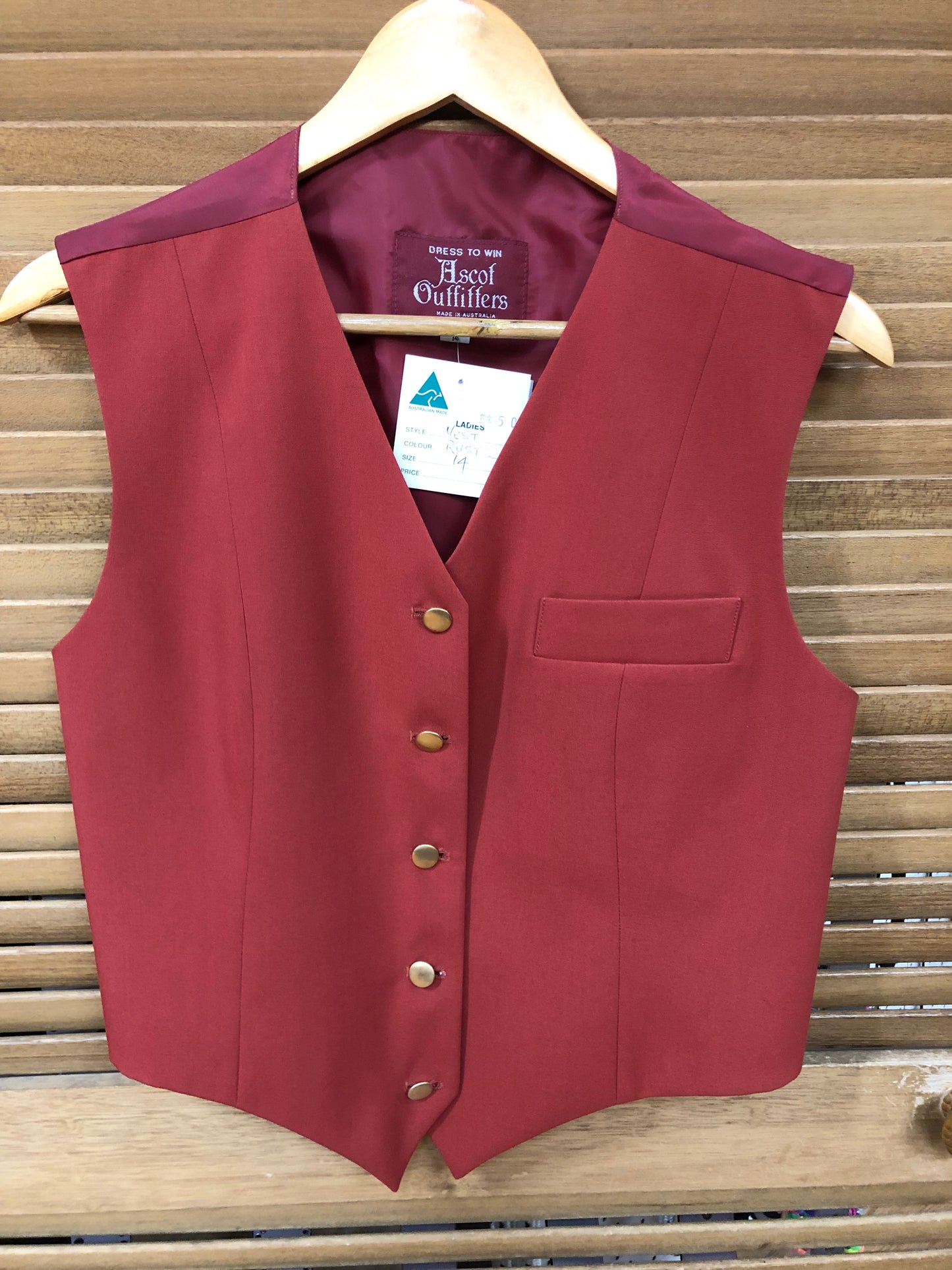 Ladies Show Vest - Rust