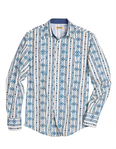 Men's Retro Aztec Print Western Shirt