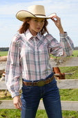 Wrangler Pink Phoebe Check Western Shirt