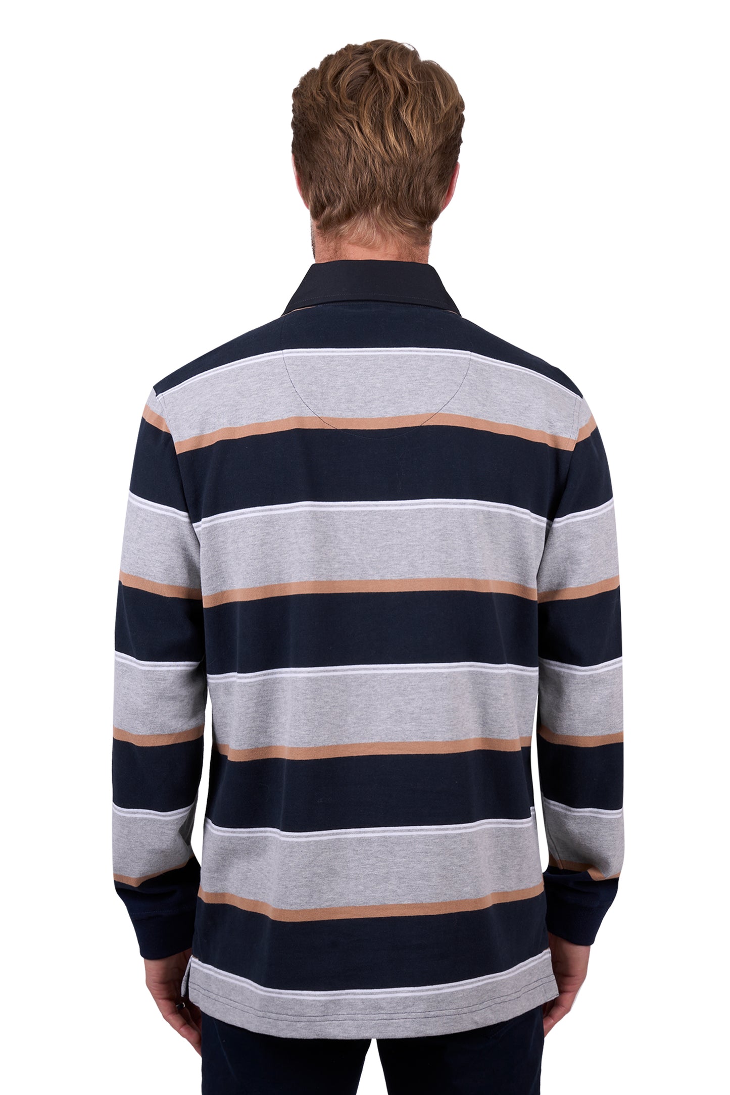 Mens 'Ollie' Grey Striped Rugby