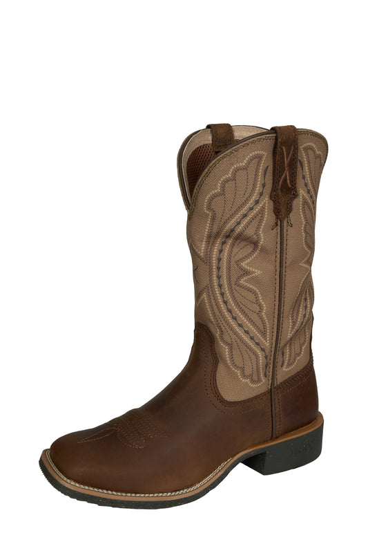 Women's Twisted X Canvas Shaft Western Boot 11".