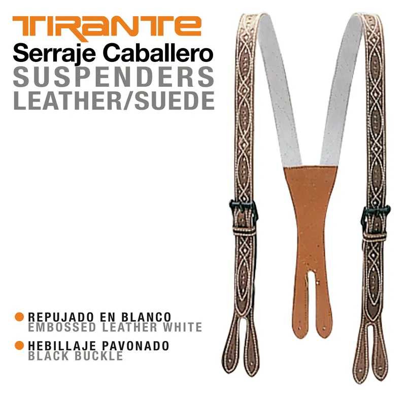 Embossed Suspenders - Leather and Suede