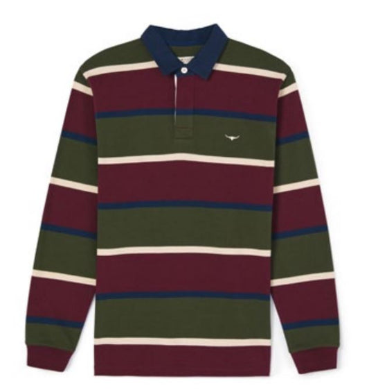 RMW Tweedale Rugby - Stripe - Burg/Green/Navy/Wheat